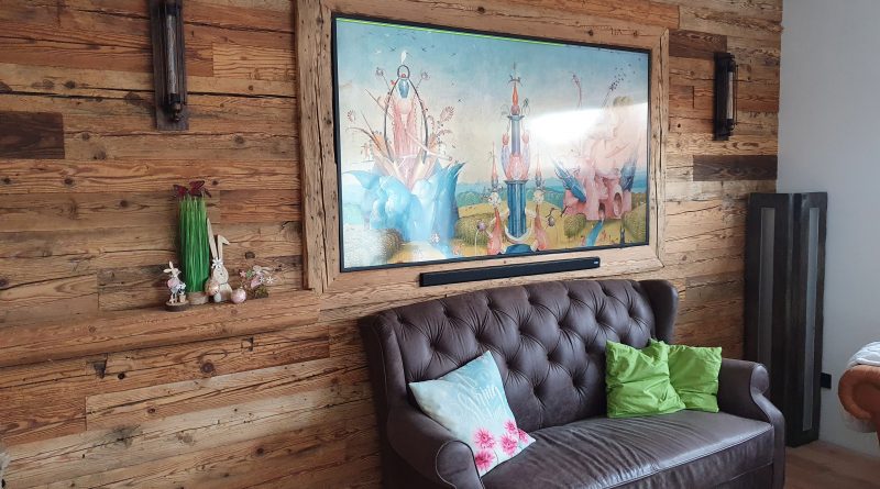Wand aus Altholz – Wohnzimmer im Ski-Lounge Style